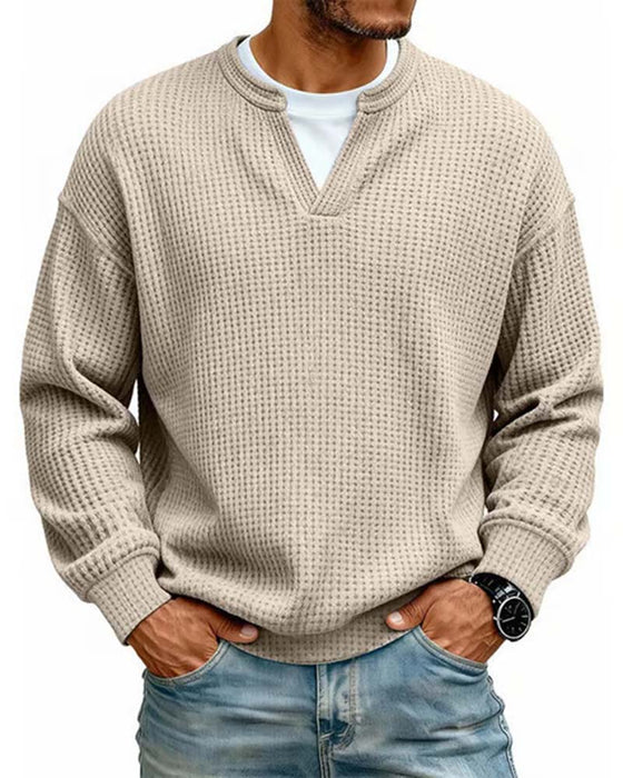 Sweatshirt Herren Rundhals Gefälscht Geschichtet