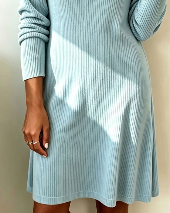 Kleid Druck Wasserfallkragen