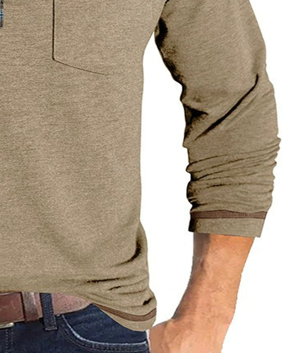 Bluse Herren Knopf Revers Polo