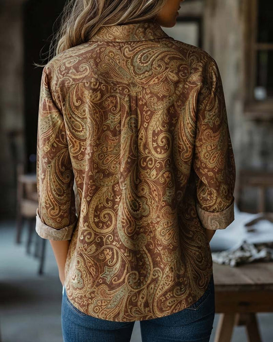 Langarmhemd Mit Paisley-Muster Im Vintage-Stil