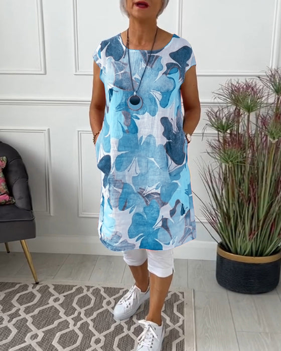 Lässiges Longtop mit farbenfrohem Blumenprint