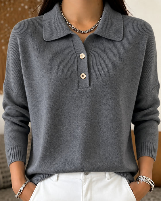 Pullover Halbknopf Knopf Freizeit
