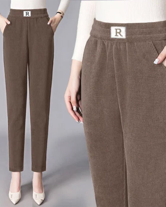Hose Hohe Taille Fleece-gefüttert Verdickt Jogger