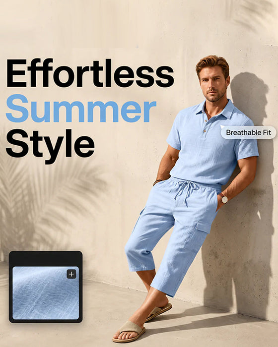 Set Polo Oberteil Capri Hose
