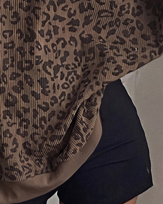 Sweatshirt Leopardenmuster Langarm