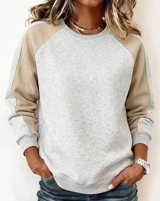 Sweatshirt Farbblock Raglan Rundhals