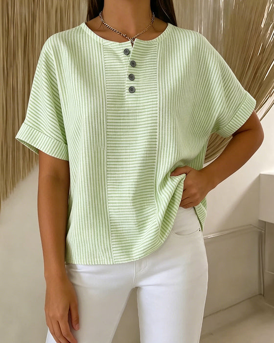 Bluse Rundhals Kurzarm