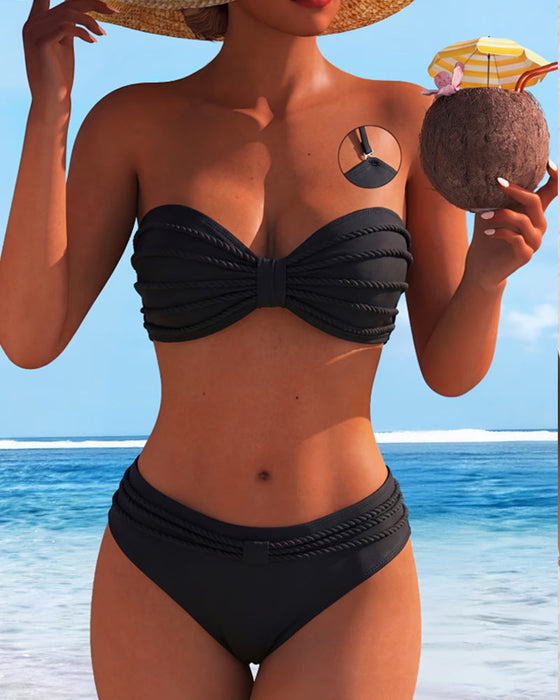 Bikini Einfarbig Genick