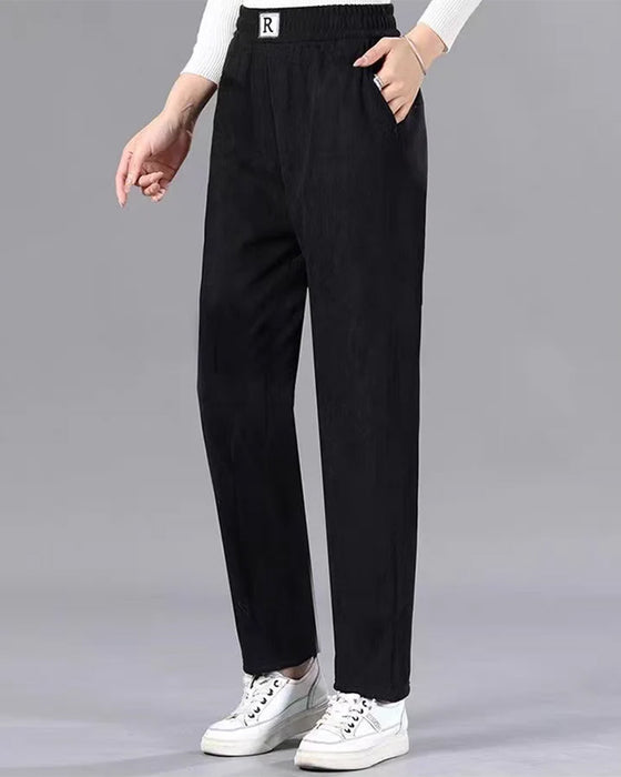 Hose Hohe Taille Fleece-gefüttert Verdickt Jogger