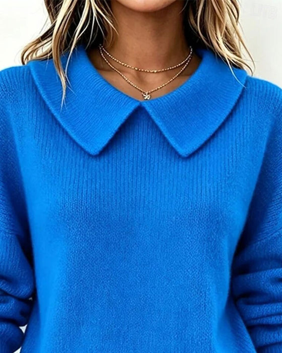 Pullover Peter Pan Kragen Einfarbig