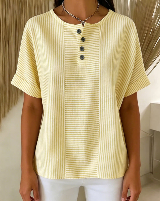 Bluse Rundhals Kurzarm