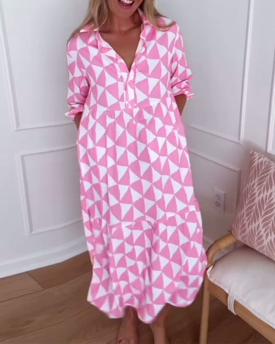 Kleid Temperament Bedruckt Gerade
