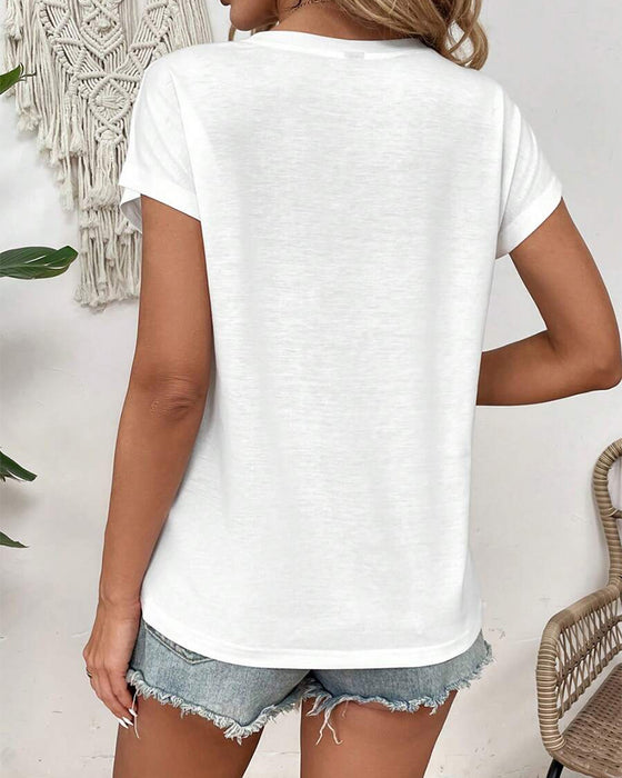 T-Shirt Rundhals Lochstich