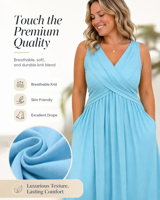 Kleid Einfarbig Tasche Twist Tanktop