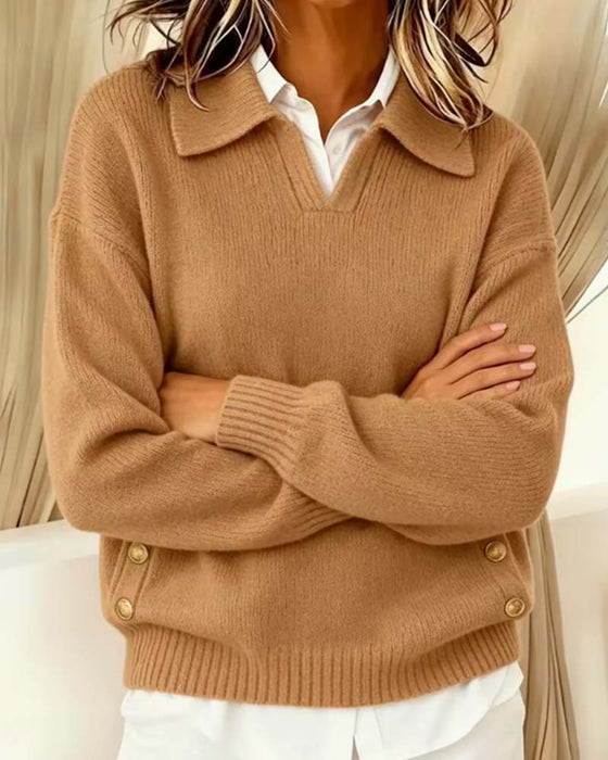 Pullover Langarm Einfarbig