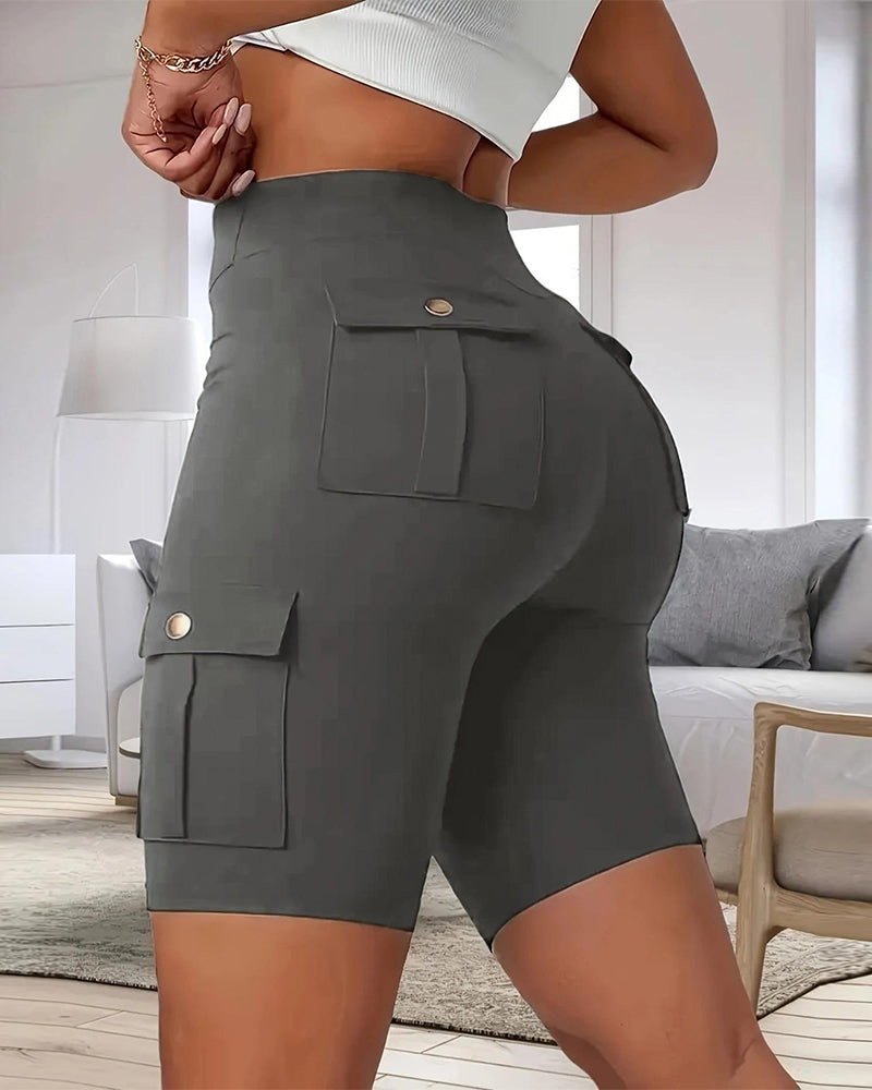 Leggings Einzelner Schnalle Einfarbig Yoga