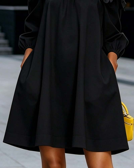 Kleid Off-Shoulder Blumig Akzent