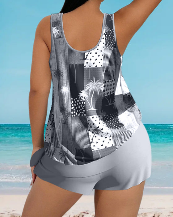 Tankini-Badeanzug-Set mit Kokosnuss-Print