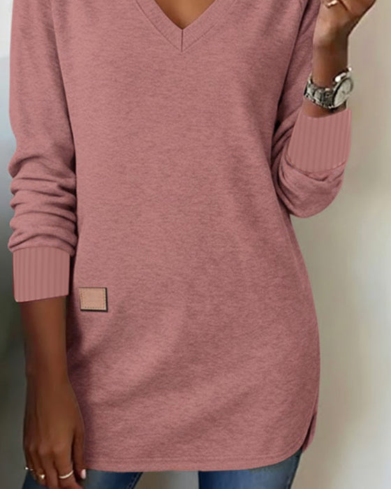 Sweatshirt Modisches mit V-Ausschnitt
