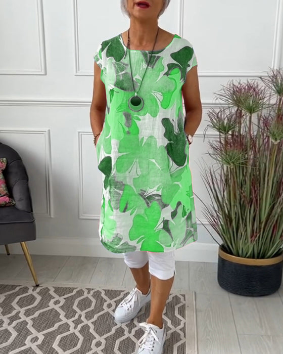 Lässiges Longtop mit farbenfrohem Blumenprint