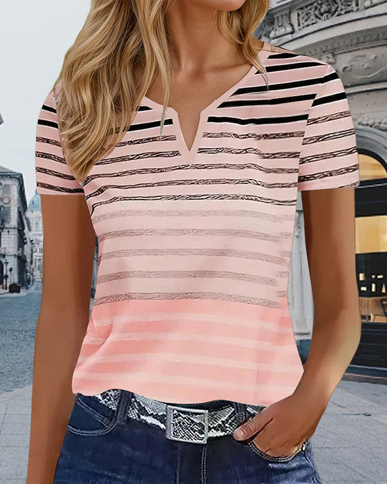 T-Shirt lässig gestreift schmal