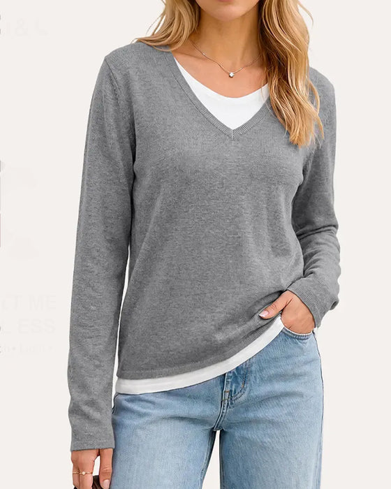 Pullover Lässig Faux Zweiteilig