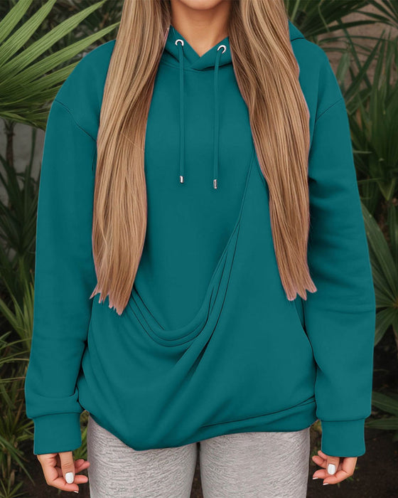 Hoodie Große Tasche Einfarbig