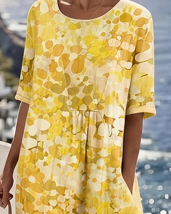 Kleid Blumenbedruckt Locker