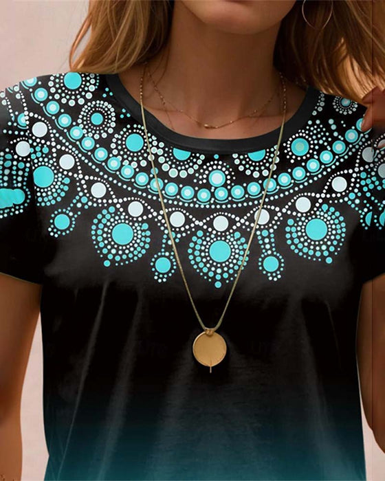 Bluse mit Farbverlaufsdruck und lässigem Stil