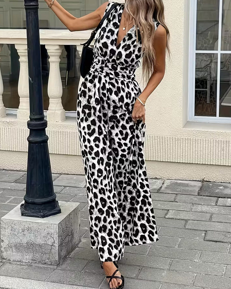 Overall Leopard Druck Ärmellos
