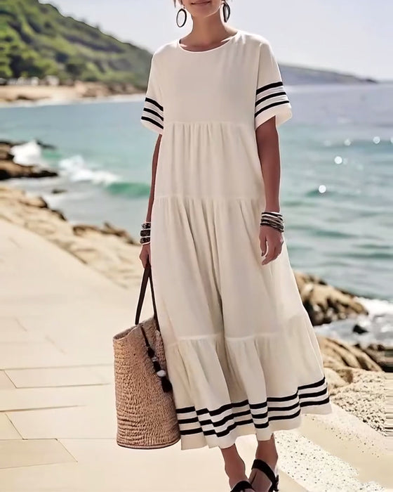 Kleid Modisch Urlaub Kurzärmelig