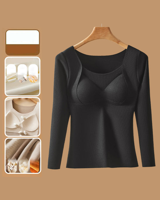Damen Unterwäsche Thermo-Oberteil Mit Bh-Pads