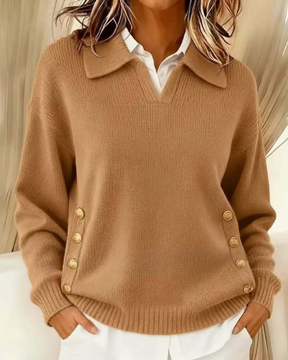 Pullover Langarm Einfarbig