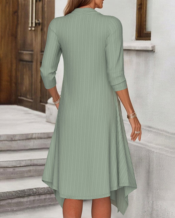 Kleid Unregelmäßig Falsch Zweiteilig Gedruckt