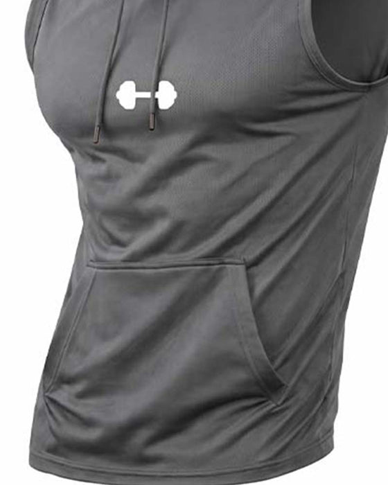 Tank Top Hoodie Sweatshirt Ärmellos Kordelzug