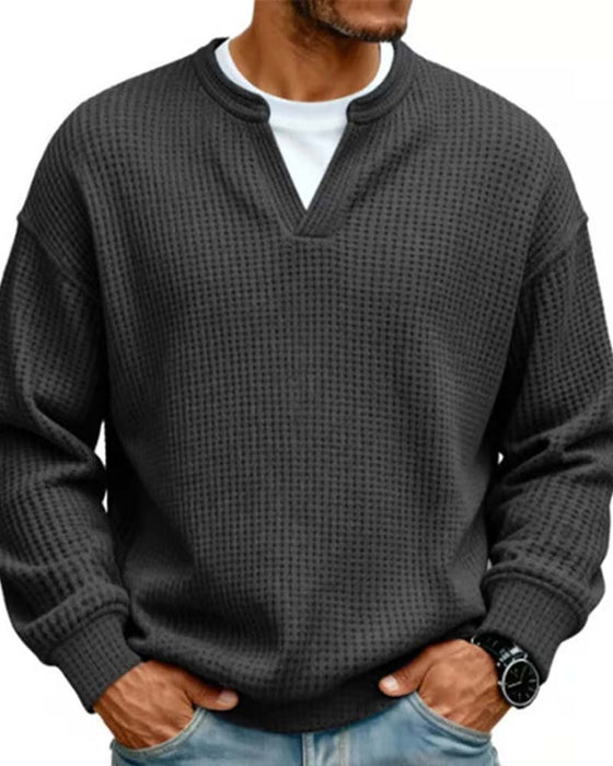 Sweatshirt Herren Rundhals Gefälscht Geschichtet