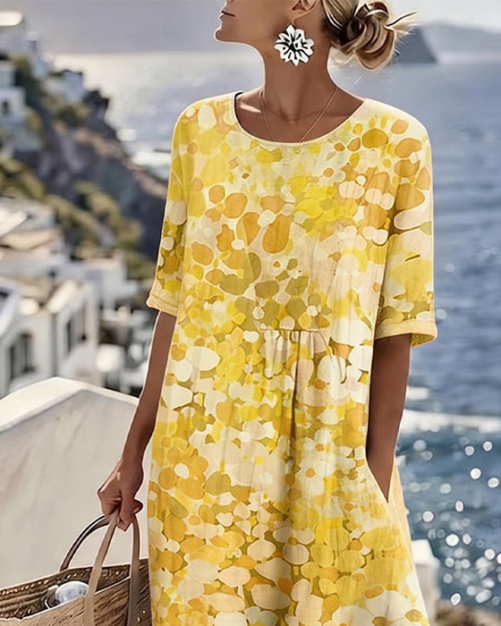 Kleid Blumenbedruckt Locker