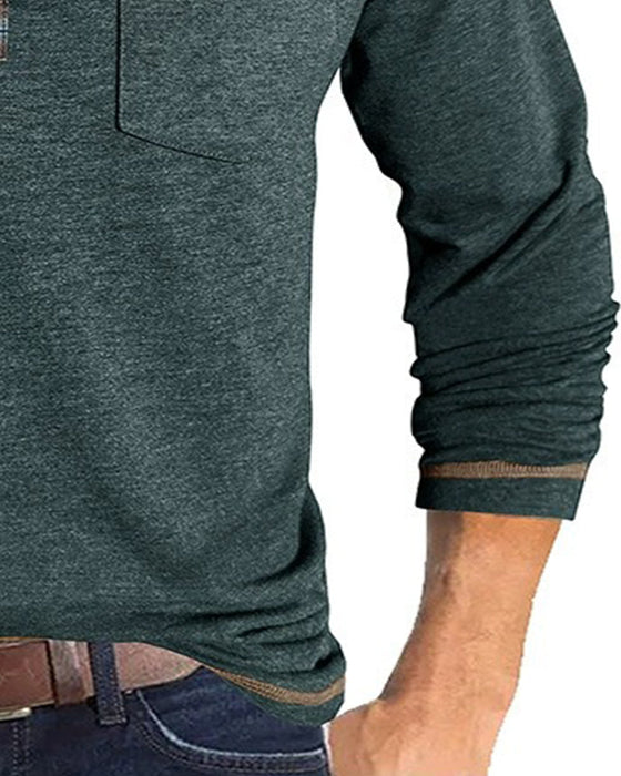 Bluse Herren Knopf Revers Polo