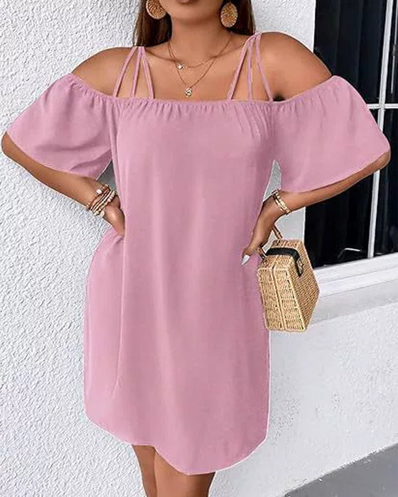 Kleid Stilvoll Off-Shoulder Träger