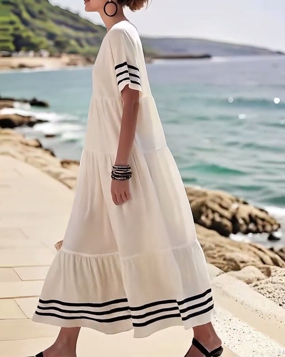 Kleid Modisch Urlaub Kurzärmelig