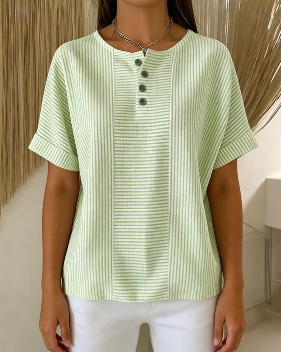 Bluse Rundhals Kurzarm