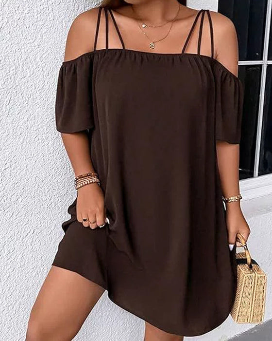 Kleid Stilvoll Off-Shoulder Träger