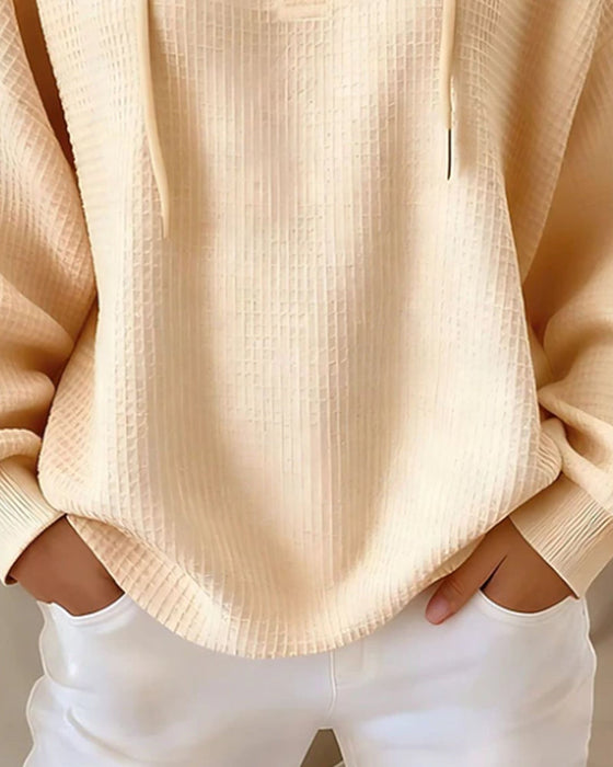 Sweatshirt Lässig Einfarbig Mit Kordelzug