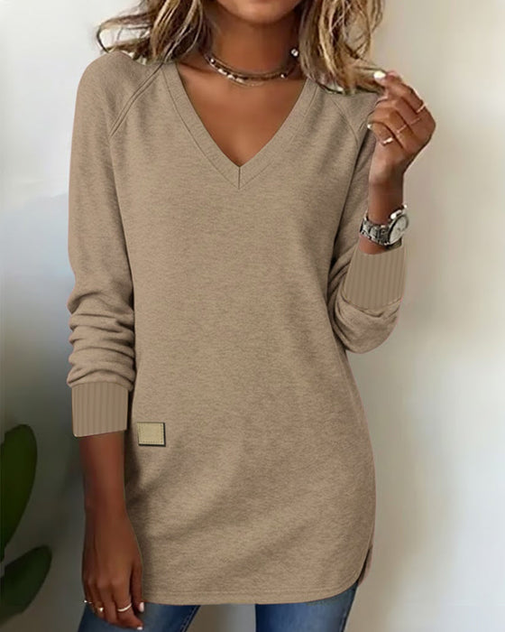 Sweatshirt Modisches mit V-Ausschnitt
