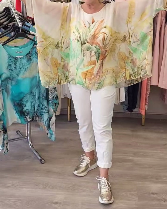 Bluse Lockere Unregelmäßiger Druck