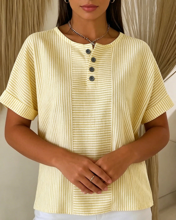 Bluse Rundhals Kurzarm