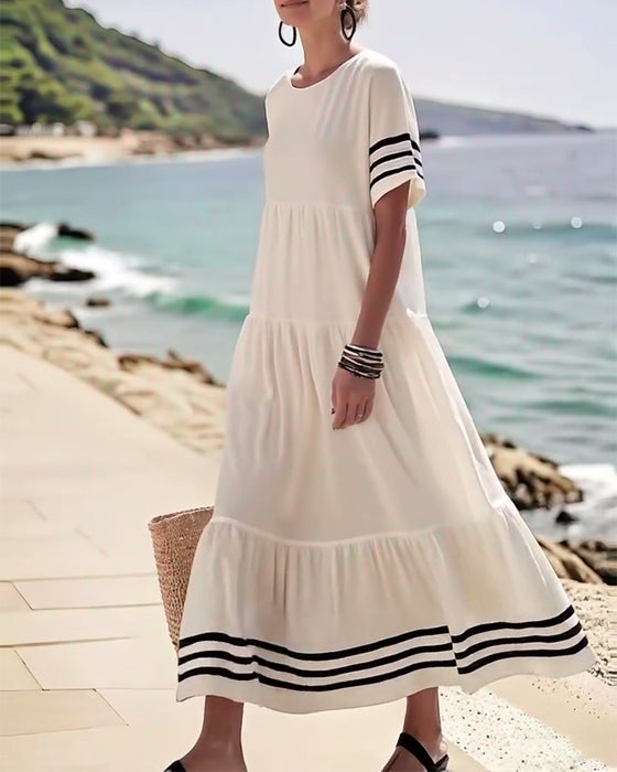 Kleid Modisch Urlaub Kurzärmelig