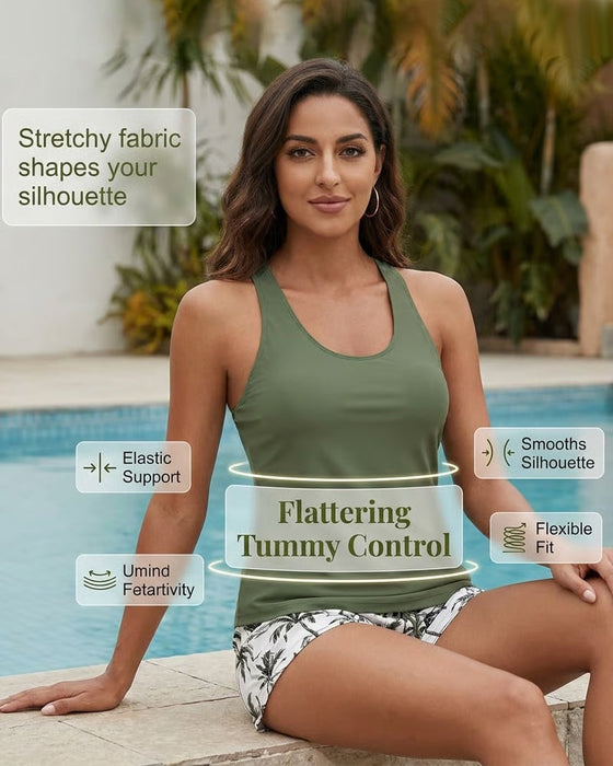 Abdeckung Und Bikini Crisscross Ärmelloses Oberteil + Kordelzug Bedruckte Hose Für