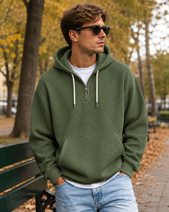 Hoodie Herren Einfarbig Reißverschluss Pullover