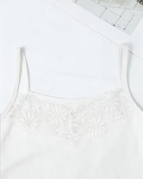 Tank Top Spitze Rücken Spaghettiträger